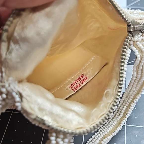 Vintage evening bag handmade from Bulgaria with mirror - Picture 6 of 12